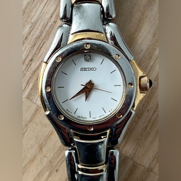 Seiko Vintage Luxury Ladies Diamond Watch Two-Tone Bracelet White Dial main image 8